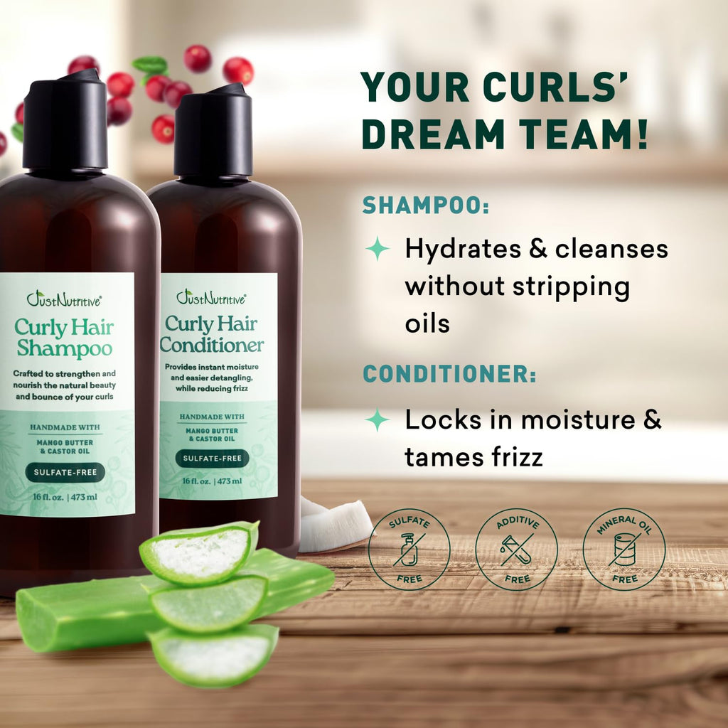 Sulfate-Free Hydrating Curl Enhancing Shampoo and Conditioner Set 16 oz A912113