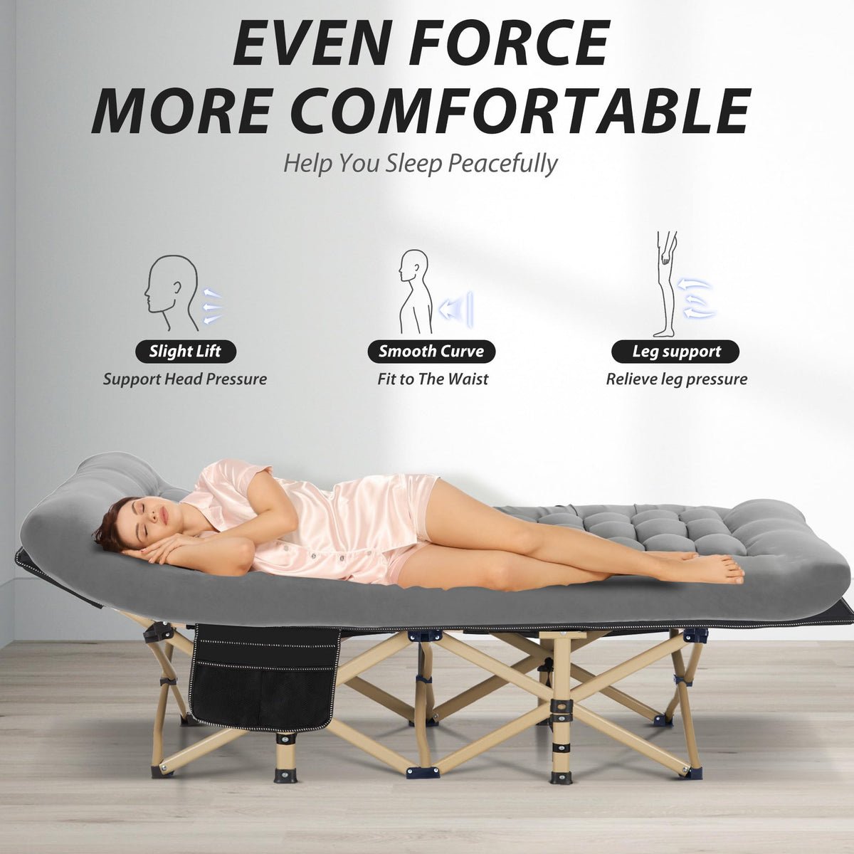 Folding Camping Cot with Mattress D888