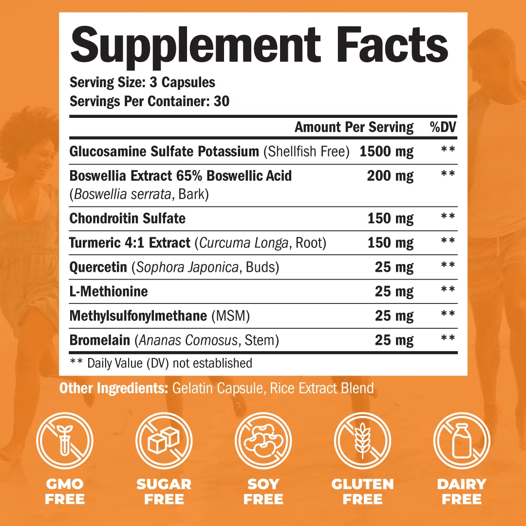 Glucosamine Chondroitin Turmeric MSM Men's Multivitamin Supplement Bundle P550