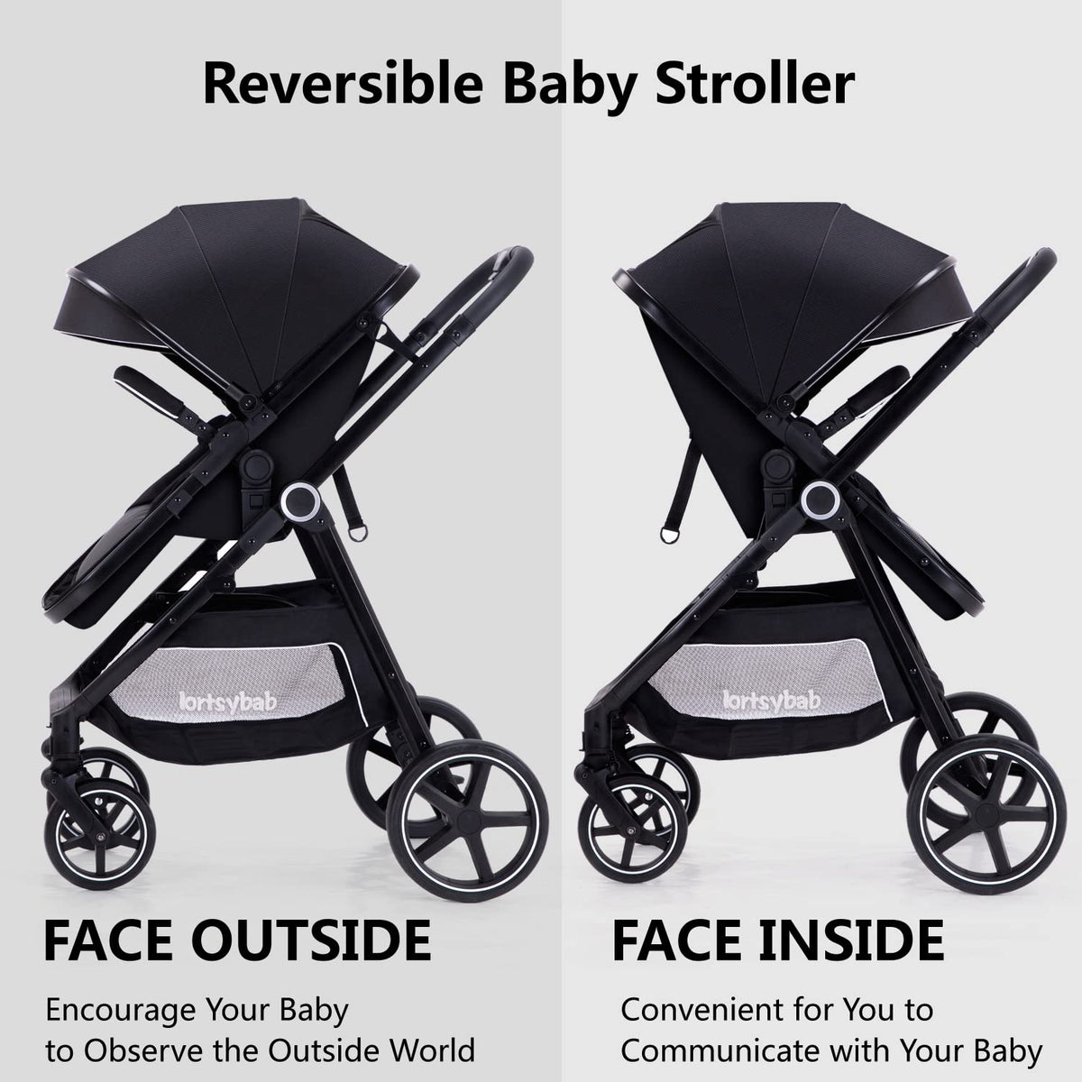 2-in-1 Folding Baby Stroller with Reversible Seat M841
