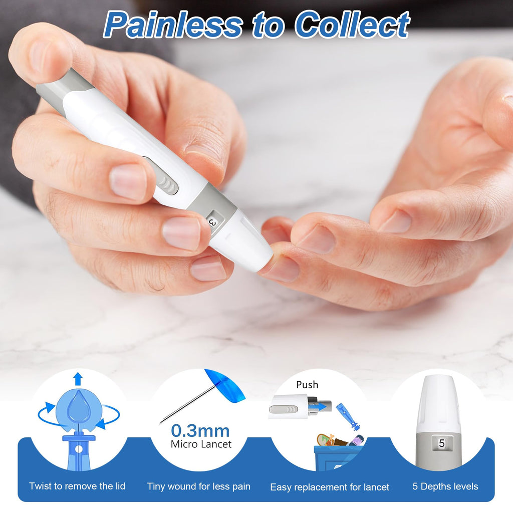 Blood Sugar Testing Kit with 100 Strips & 100 Lancets J46614