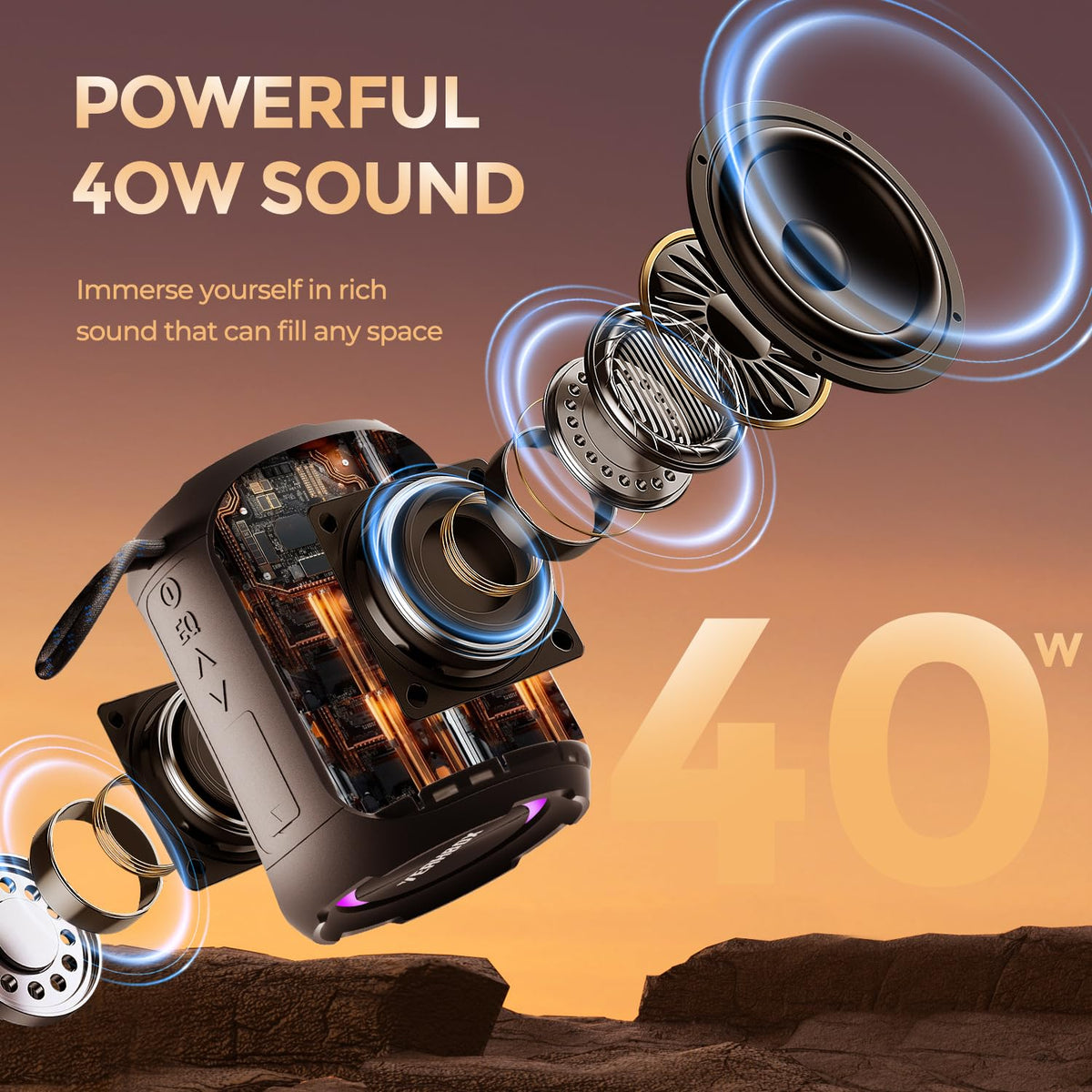 Portable Bluetooth Speaker 40W IPX7 Waterproof T94012