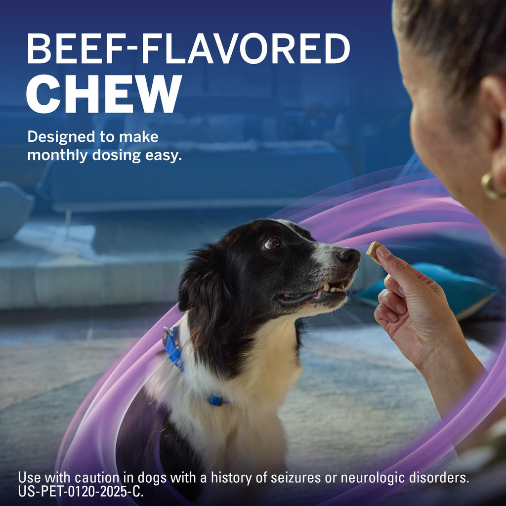 Flea and Tick Heartworm Preventive Soft Chewables for Dogs 4-8 lbs 6 Chews V20556
