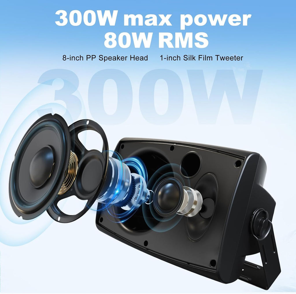 8 Inch 600W Passive Waterproof Wired Outdoor Speakers T141973