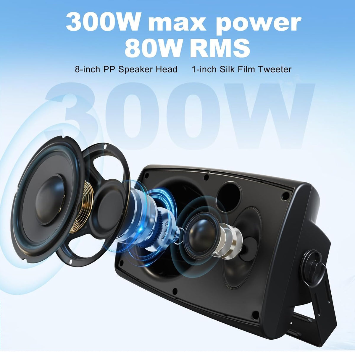 8 Inch 600W Passive Waterproof Wired Outdoor Speakers T141973