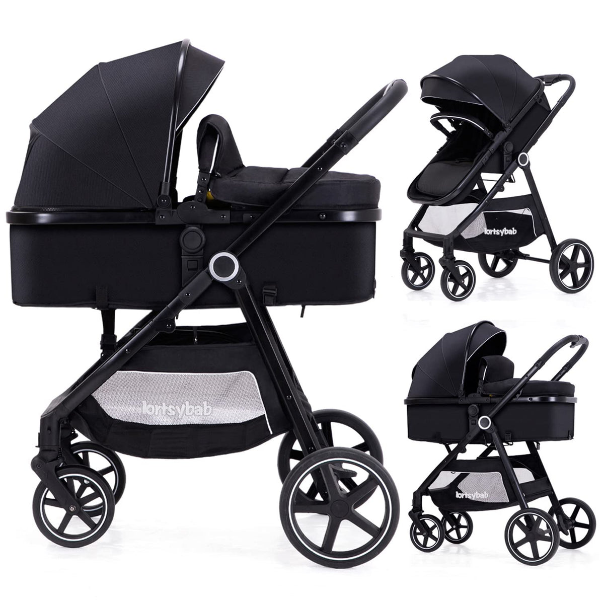 2-in-1 Folding Baby Stroller with Reversible Seat M841