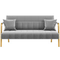 Light Gray 2 Seater Sofa with Gold-Tone Legs B68725