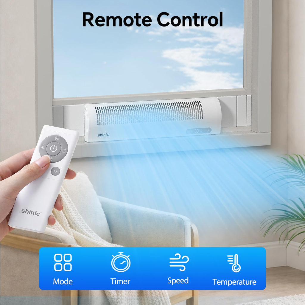 White Reversible Airflow Window Fan with Remote X943481