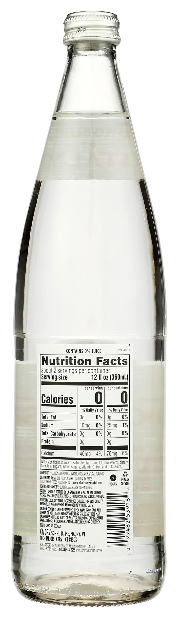 Organic Italian Sparkling Mineral Water R6632