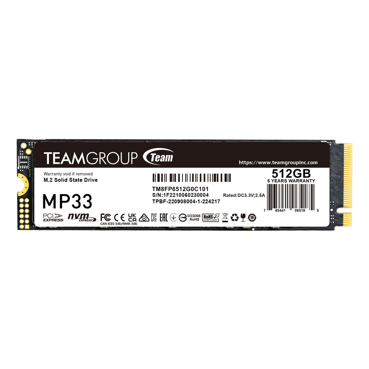 512GB NVMe PCIe Gen3x4 M.2 2280 Internal SSD C6167
