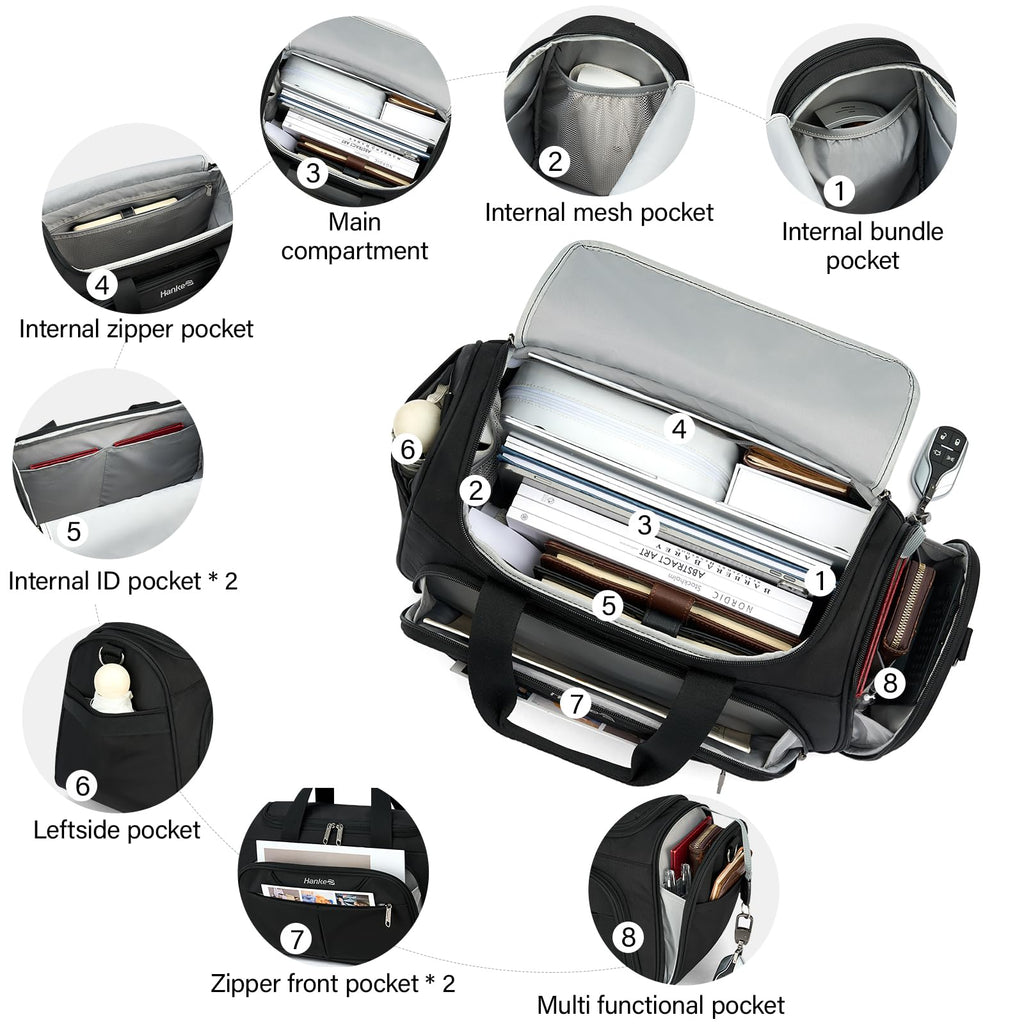 Black Lightweight Water Resistant Foldable Travel Duffel Bag P70116