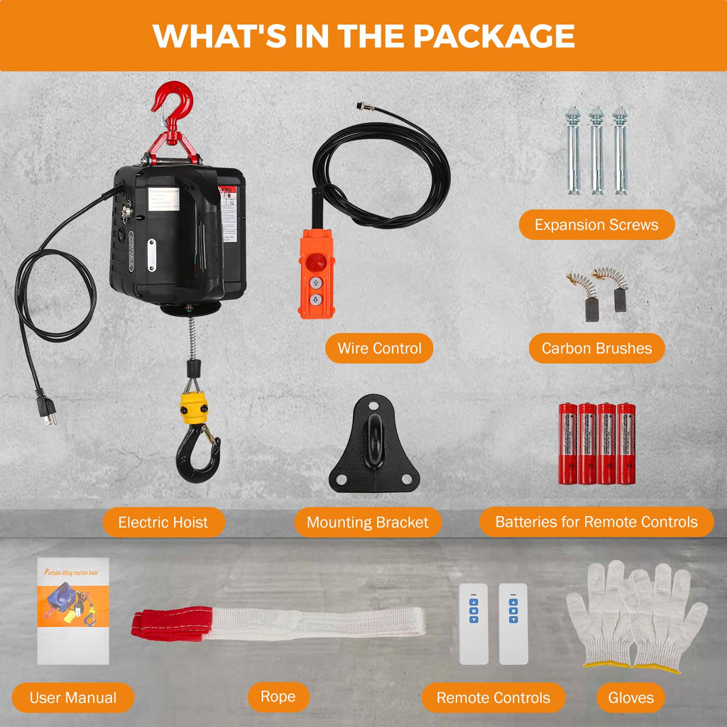 3-in-1 Portable Electric Hoist C3924