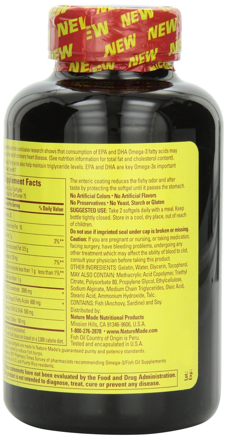 Fish Oil 1000 Mg 300 mg Omega-3 150 Liquid Softgels Pack of 3 B23607