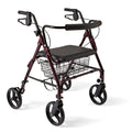 Burgundy Aluminum Bariatric Rollator Walker with Seat N74399