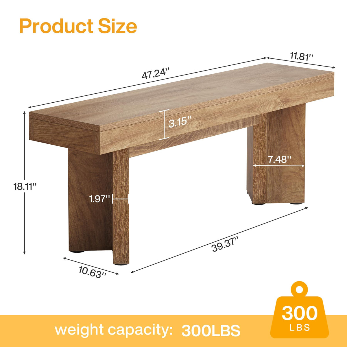 47" Wooden Bench I16749