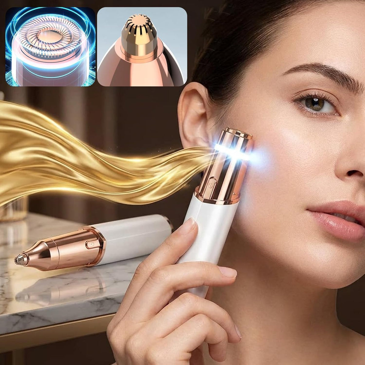 Rechargeable 2-in-1 Facial Hair Remover and Eyebrow Trimmer P715