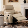Beige Leather Swivel Rocking Recliner Chair S309960