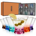 Multi Colored Stemless Martini Glasses Set of 6 D88468