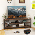 Corner TV Stand for TVs up to 65" with AC Outlets and Storage Shelves W27566