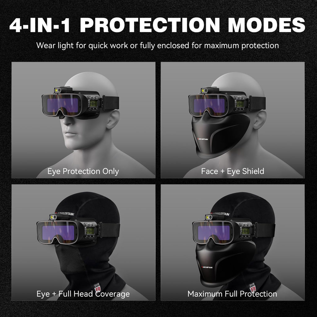 Auto-Darkening Welding Goggles Kit with LED Light I266197