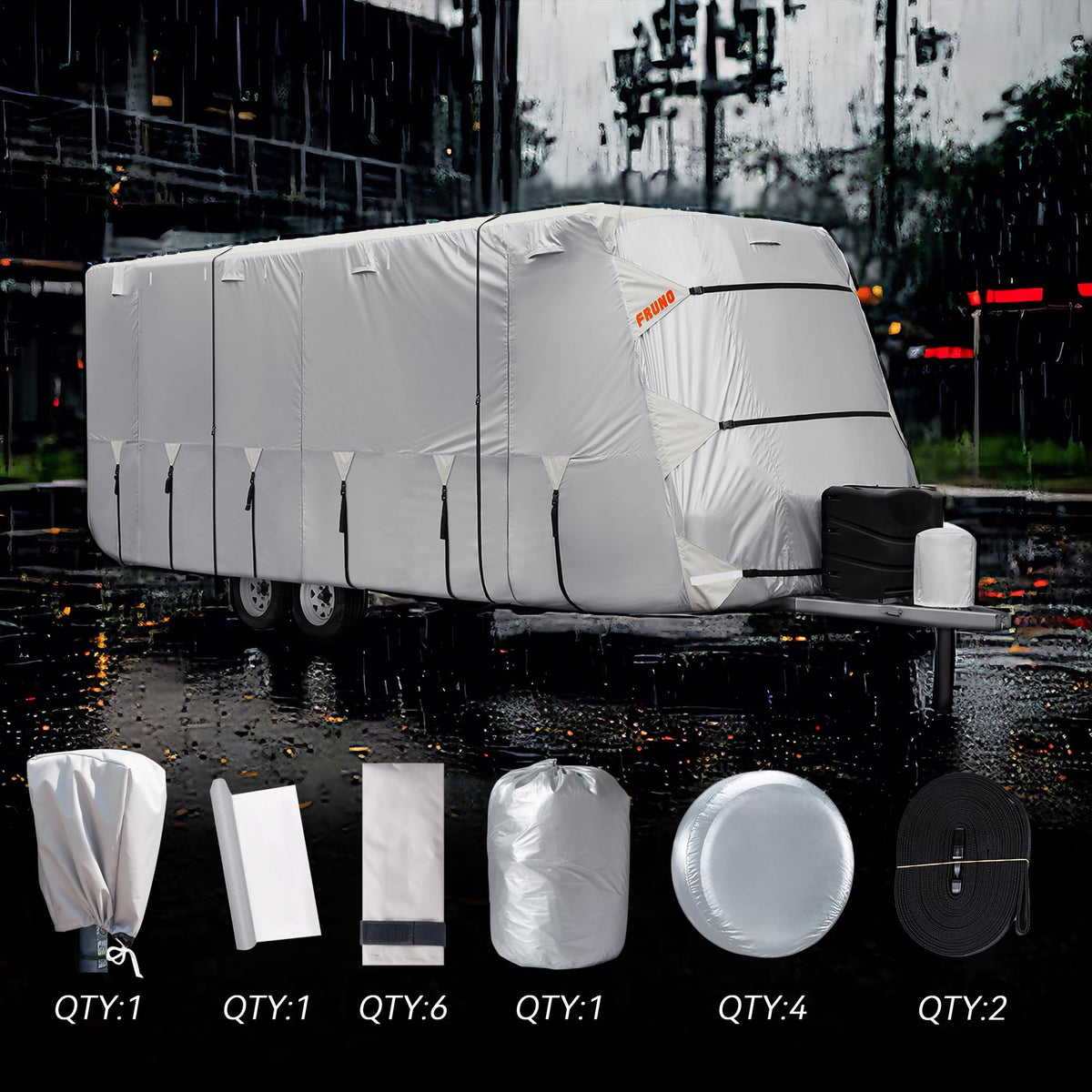Oxford Fabric Waterproof Rip-Resistant Anti-UV Travel Trailer Cover 30'-33' C800