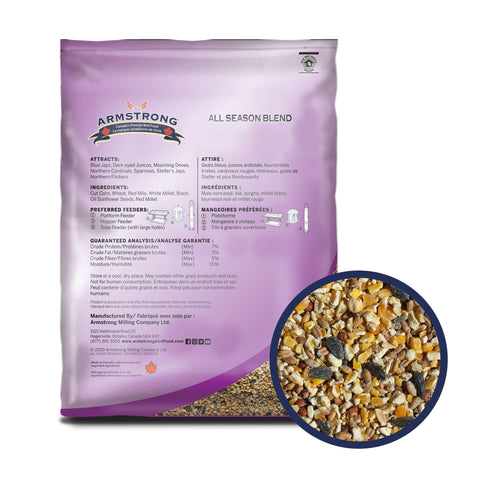 20 Pounds Bird Seed Blend with Cut Corn, Wheat, White & Red Millet, Black Oil Sunflower Seeds T2660