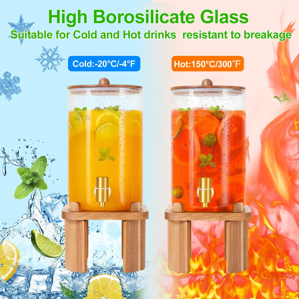 Glass Drink Dispenser with Stand P127378