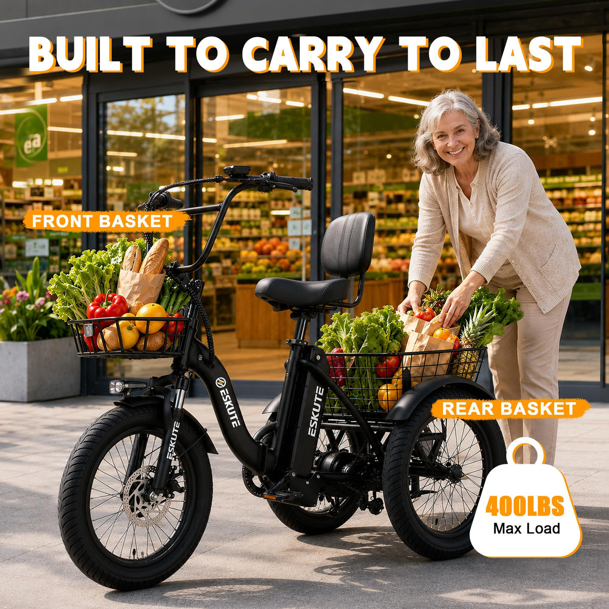 Electric Tricycle for Adults, 1200W Folding E-Trike, 48V 13Ah Battery, 18" Fat Tire 3-Wheel Electric Bike N976
