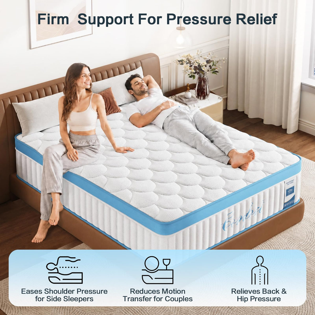Full Size 12 Inch Firm Hybrid Memory Foam Mattress Y931179