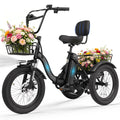 Electric Tricycle for Adults, 1200W Folding E-Trike, 48V 13Ah Battery, 18" Fat Tire 3-Wheel Electric Bike N976