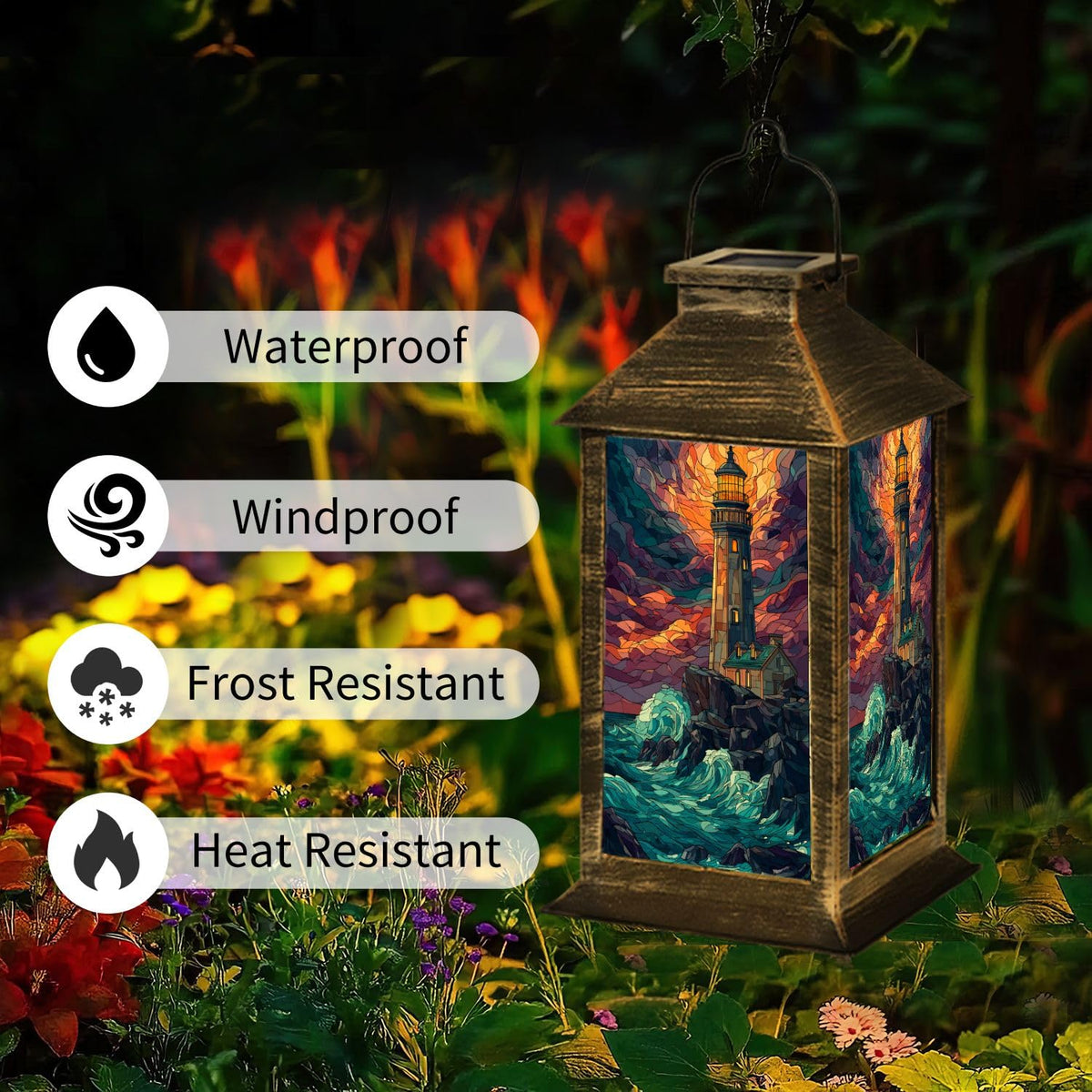 Solar Powered Waterproof Outdoor Hanging Lantern N7804