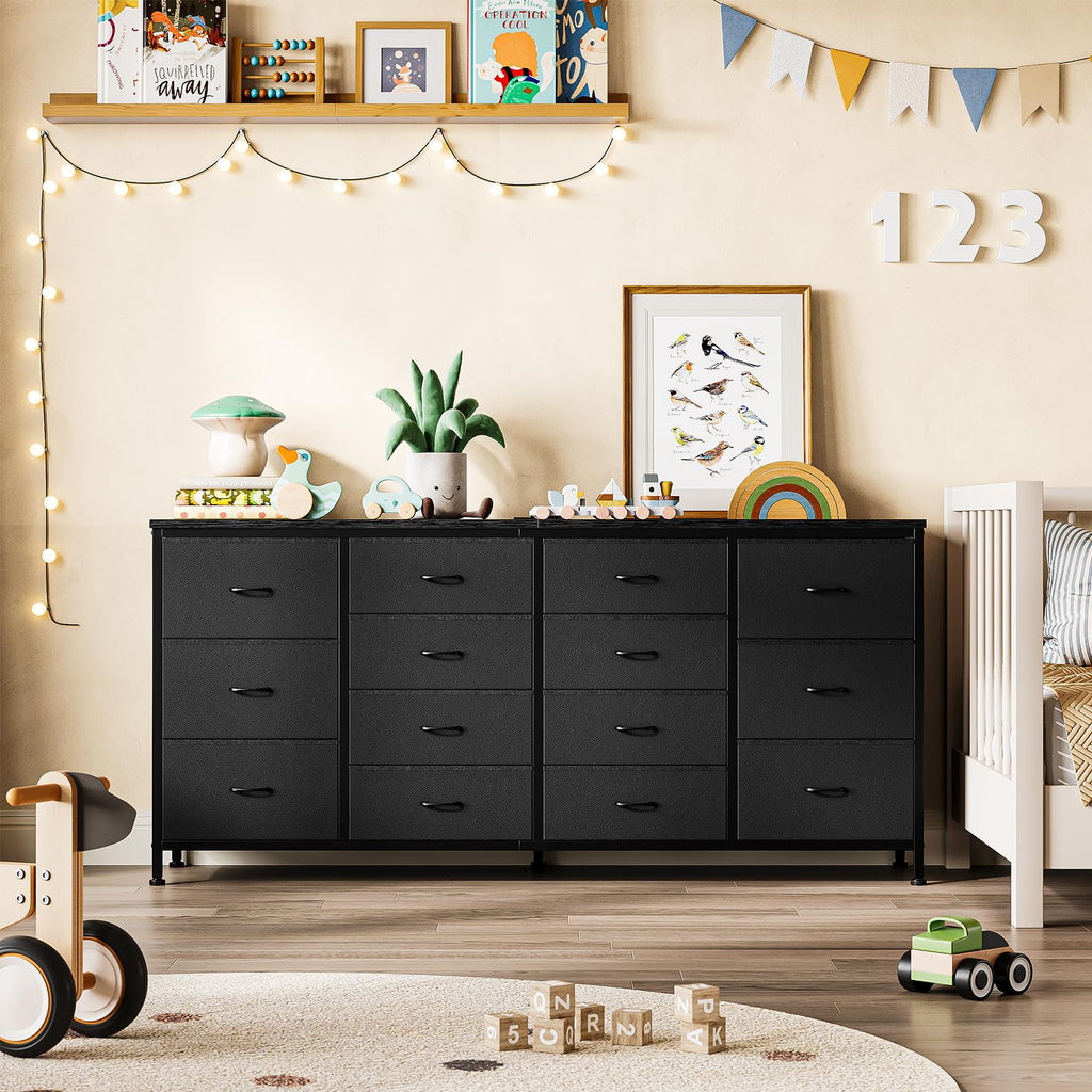 Black 14 Drawer Dresser TV Stand M84401
