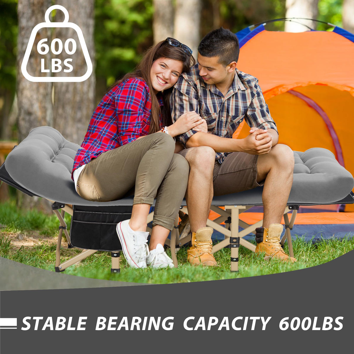 Folding Camping Cot with Mattress D888