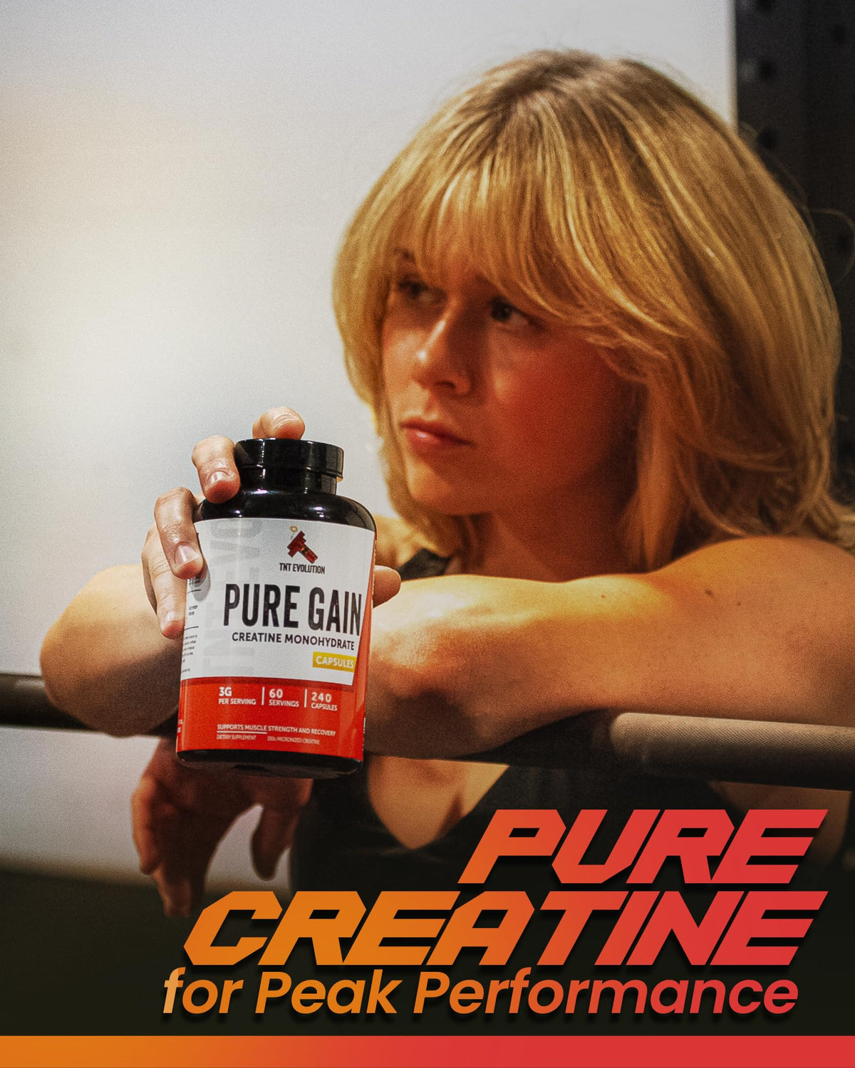 Creatine Monohydrate Capsules 750mg 240 Count Gluten Free Y236