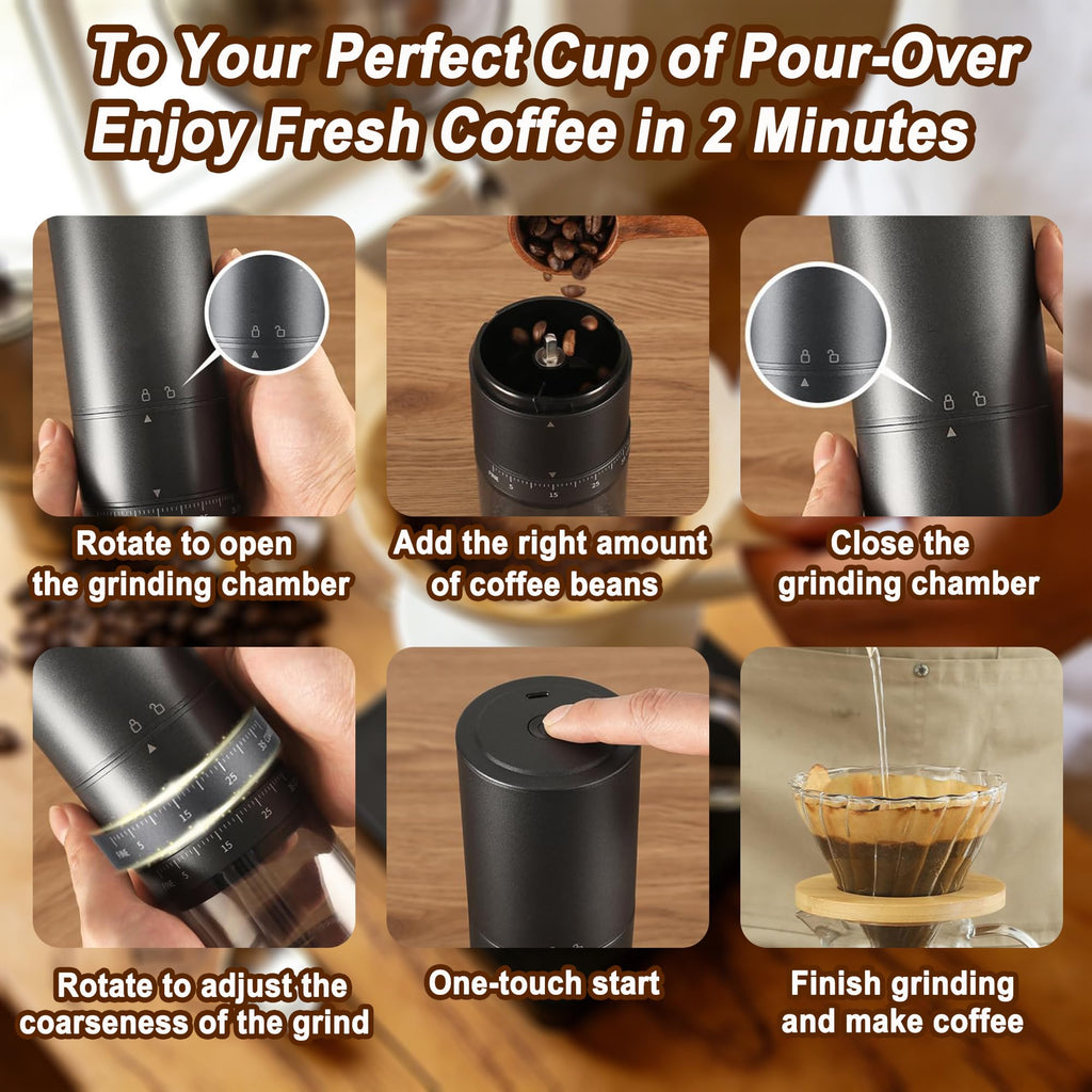 Portable Electric Coffee Burr Grinder N256