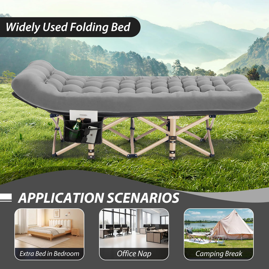 Folding Camping Cot with Mattress D888
