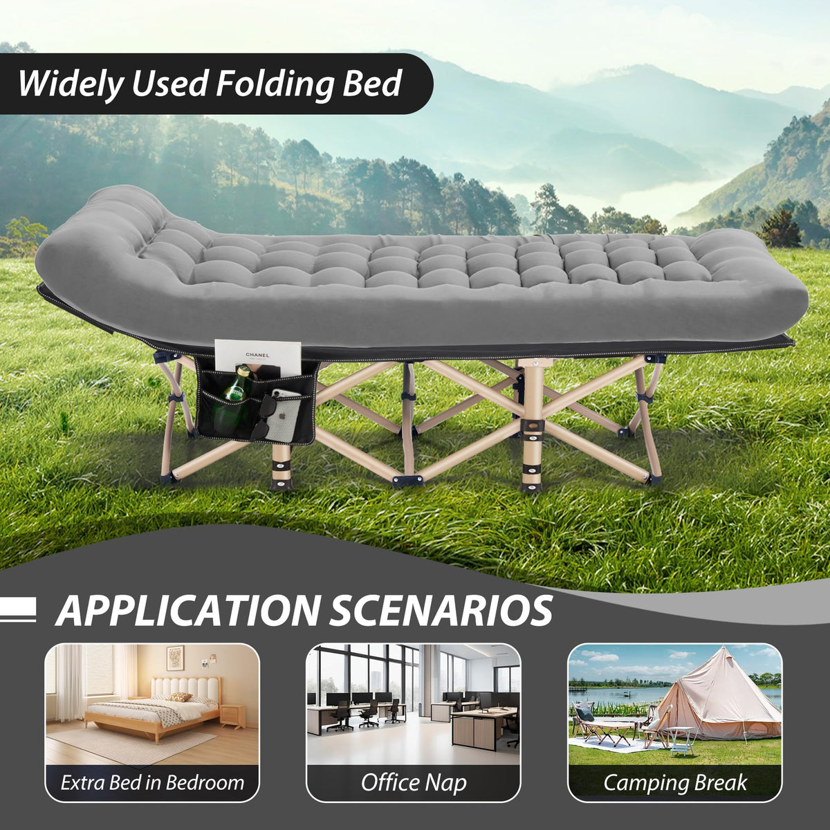 Folding Camping Cot with Mattress D888