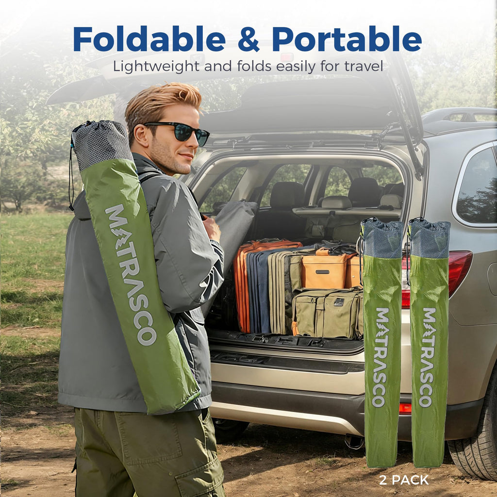 Oversized XL Camping Chair 2-Pack with Mesh Back, Green R35733