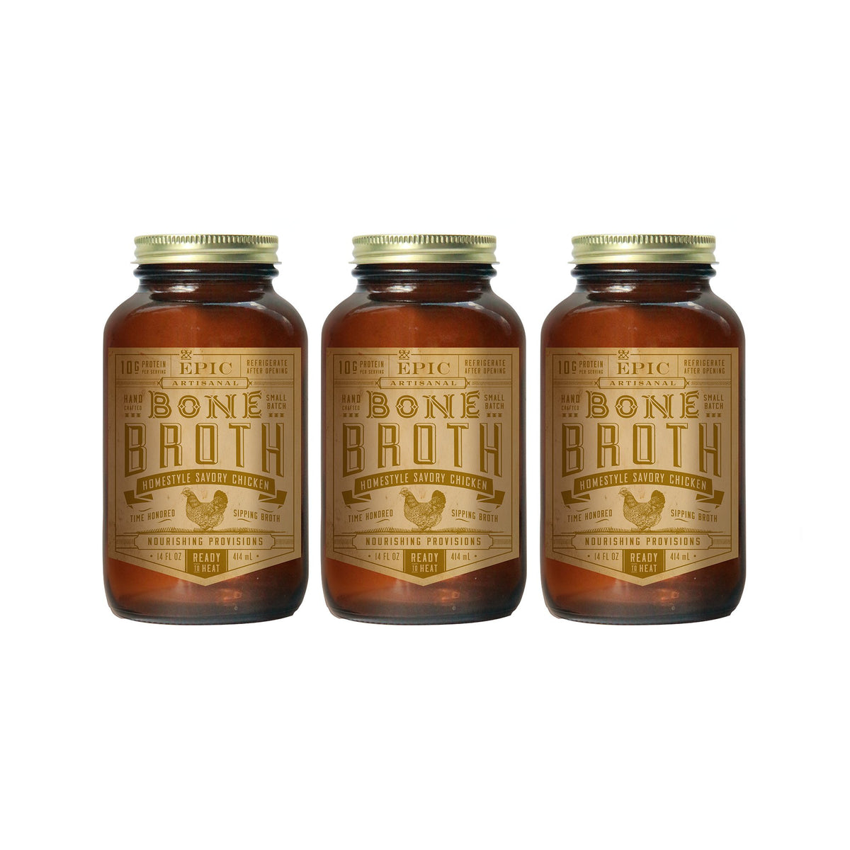 Homestyle Savory Chicken Bone Broth 14 oz. 3 Pack J592