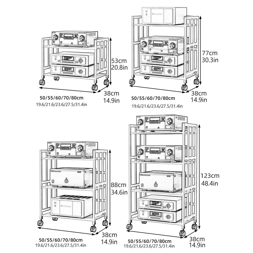 Brown Media Stand with Adjustable Shelves O80997