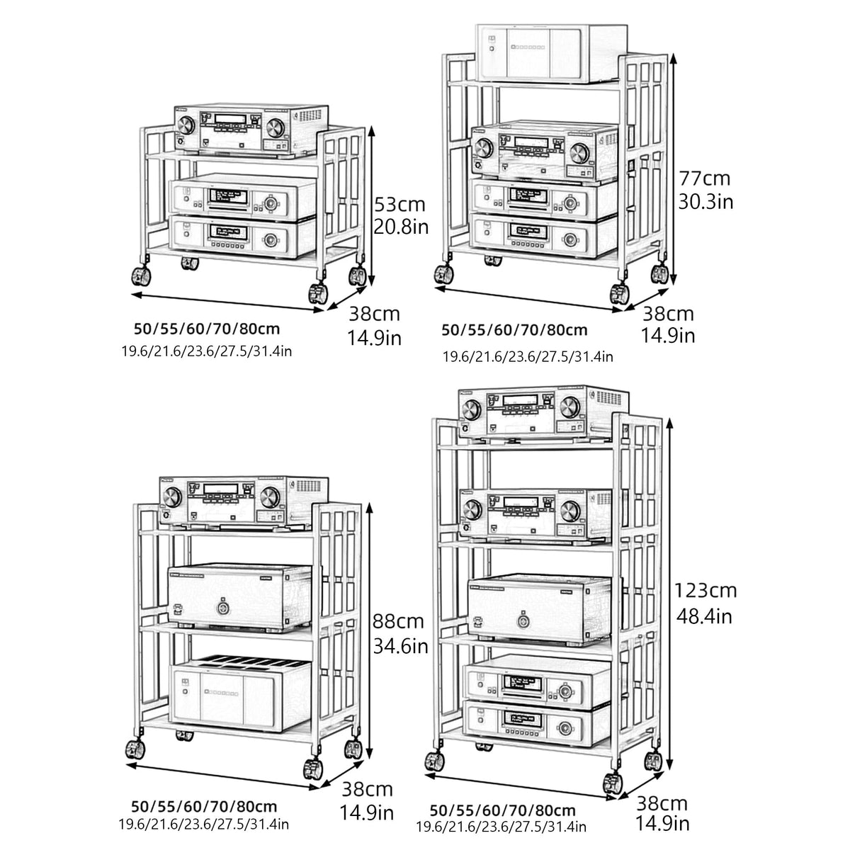 Brown Media Stand with Adjustable Shelves O80997