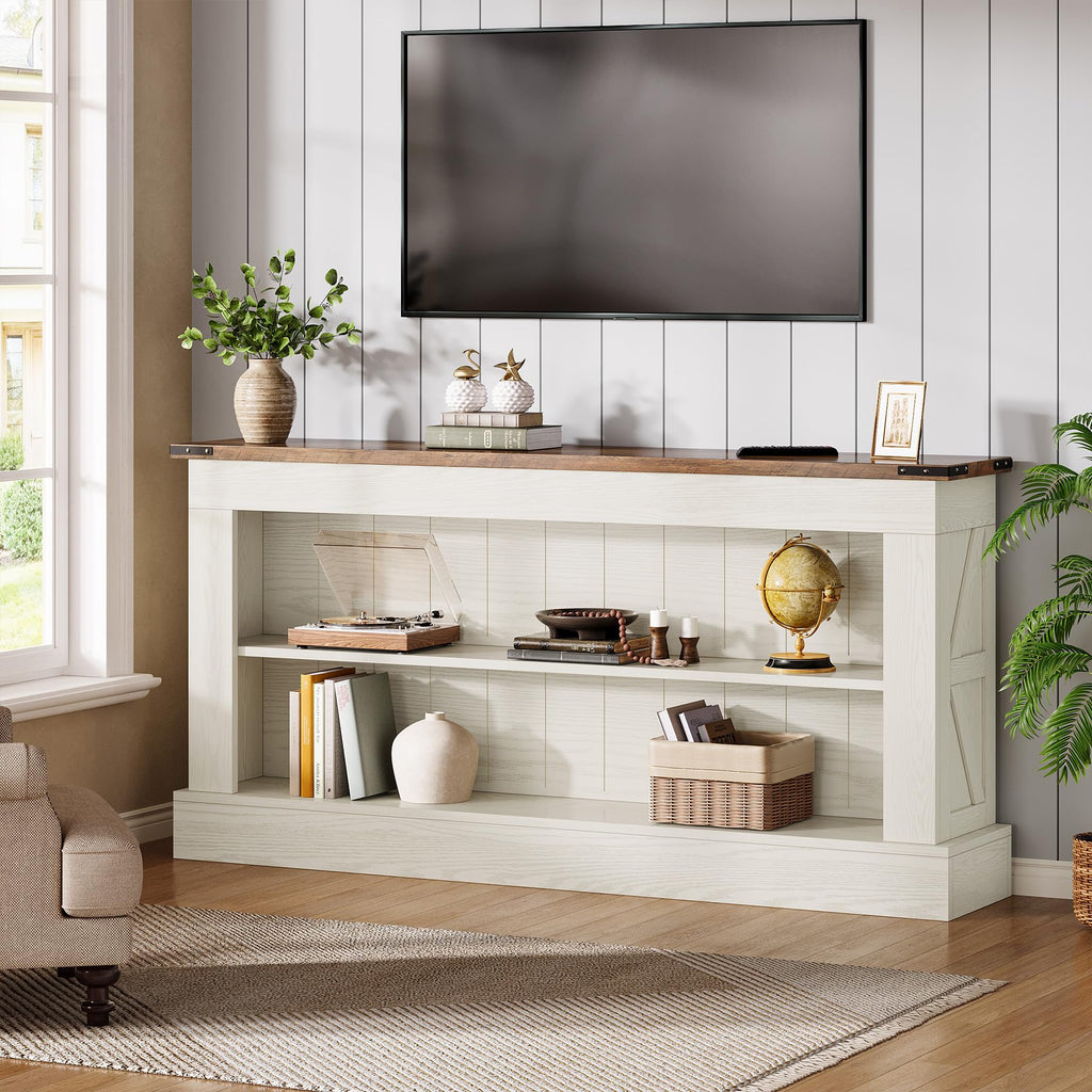 63" 3-Tier Console Table with Storage Shelves K18600