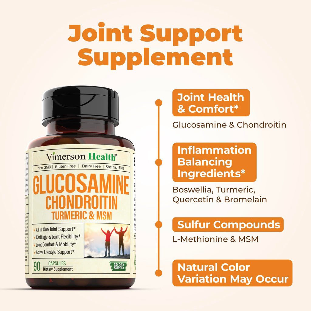 Glucosamine Chondroitin Turmeric MSM Men's Multivitamin Supplement Bundle P550