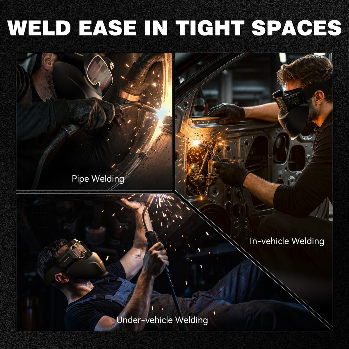 Auto-Darkening Welding Goggles Kit with LED Light I266197
