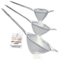 Set of 3 Stainless Steel Conical Strainers W7618