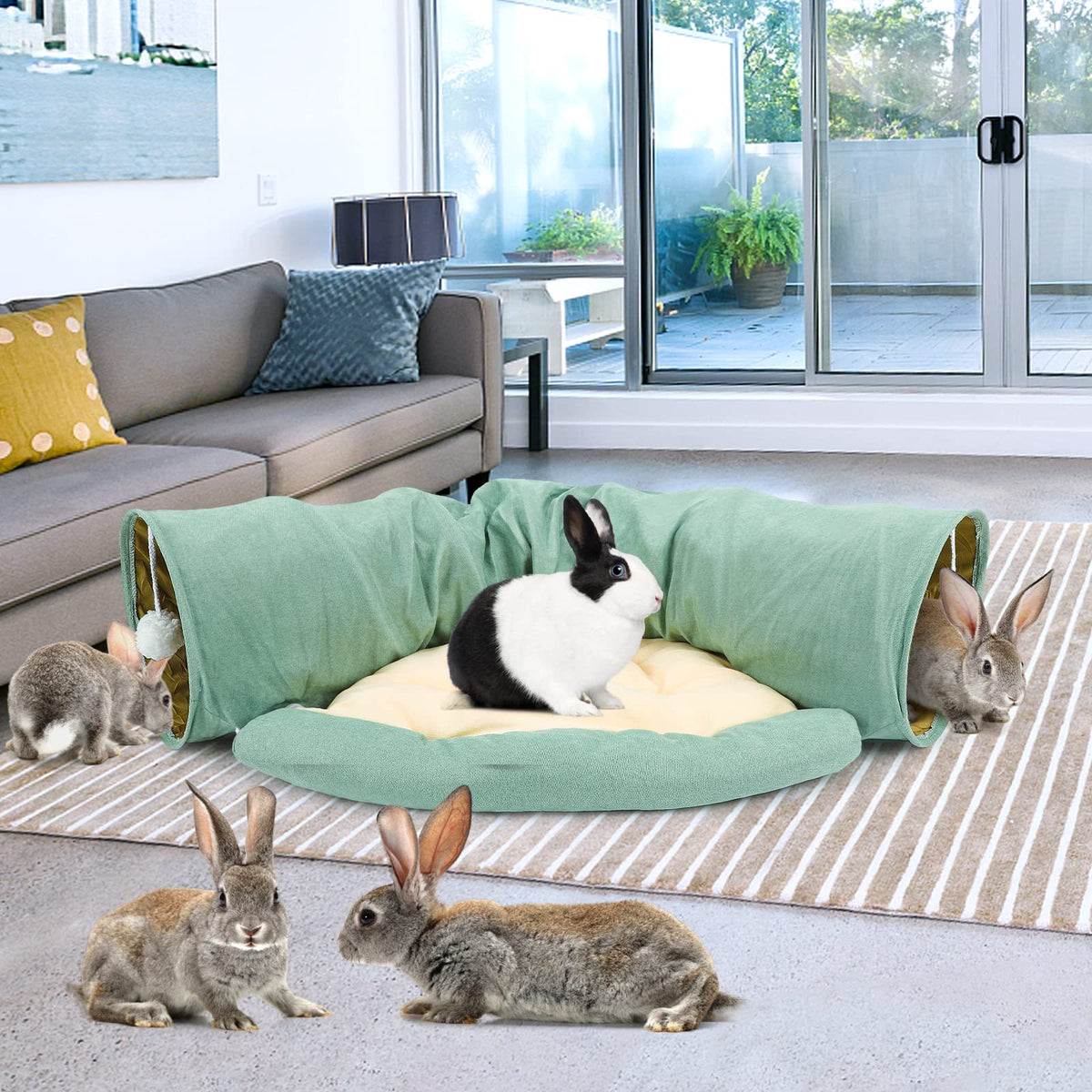 Collapsible Bunny Tunnel Bed with Mat J287166