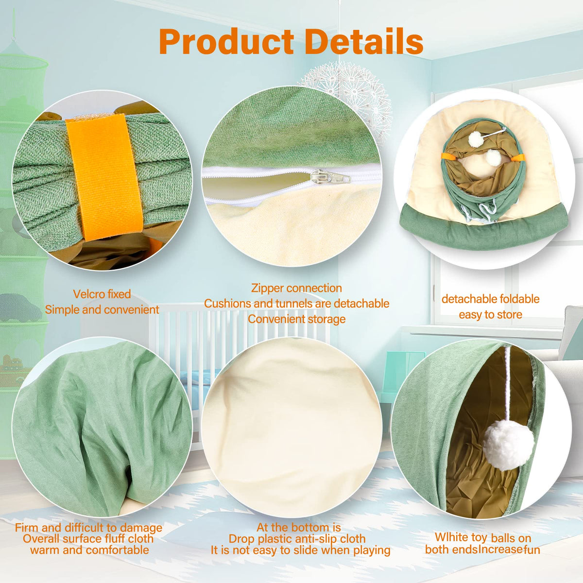 Collapsible Bunny Tunnel Bed with Mat J287166