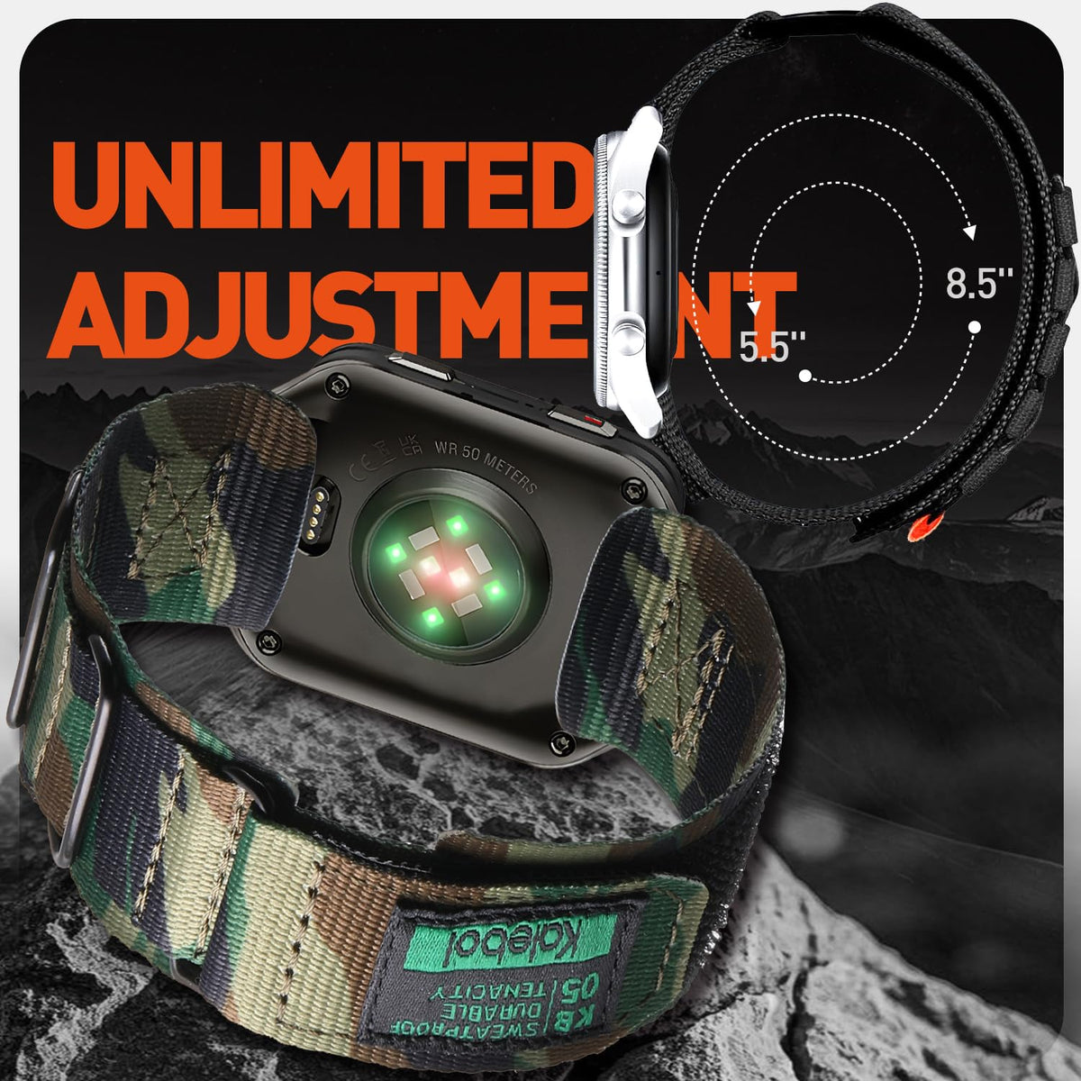 Compatible with Garmin Venu X1 Nylon Sports Strap B145947
