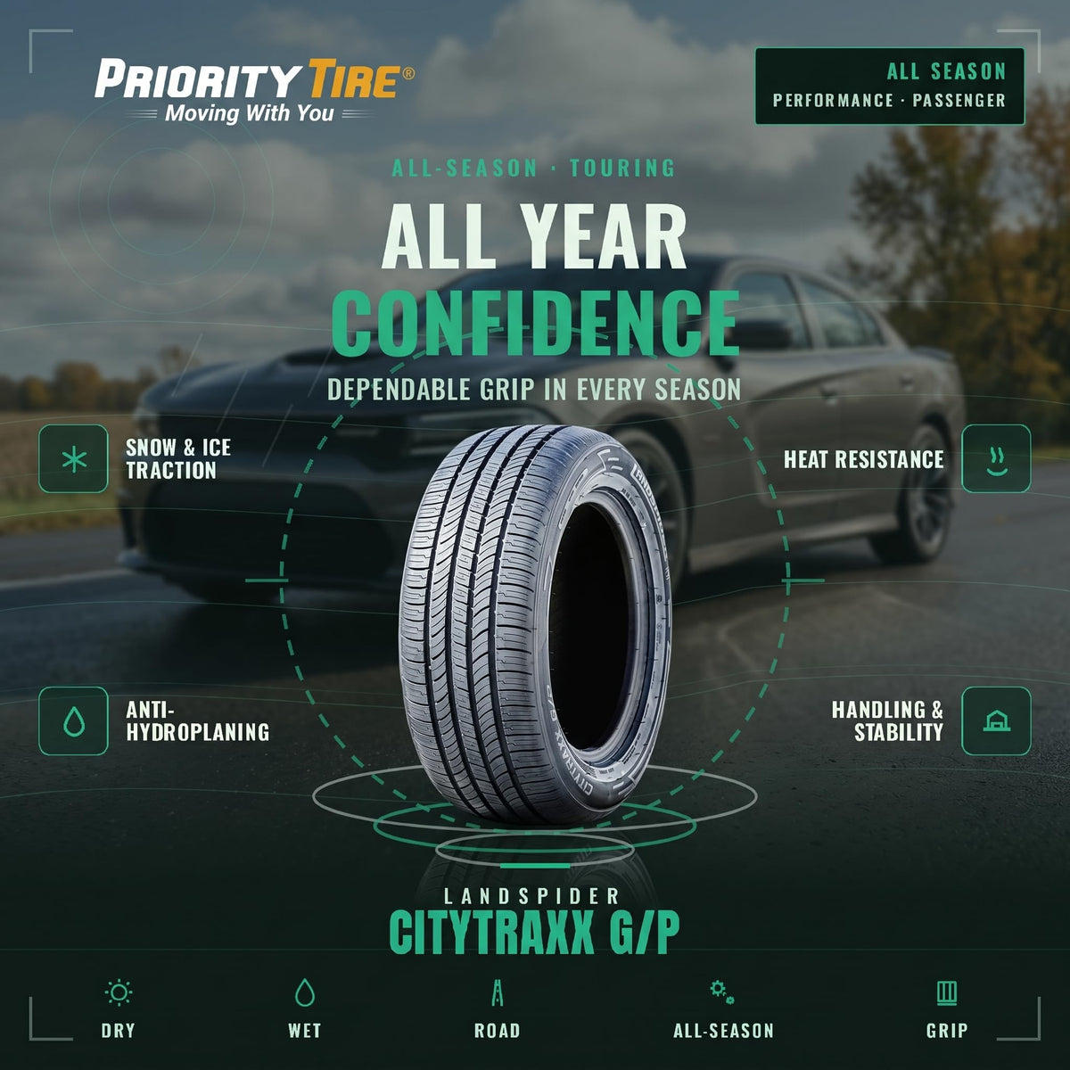 205/65R15 94H SL All Season Passenger Tire U562