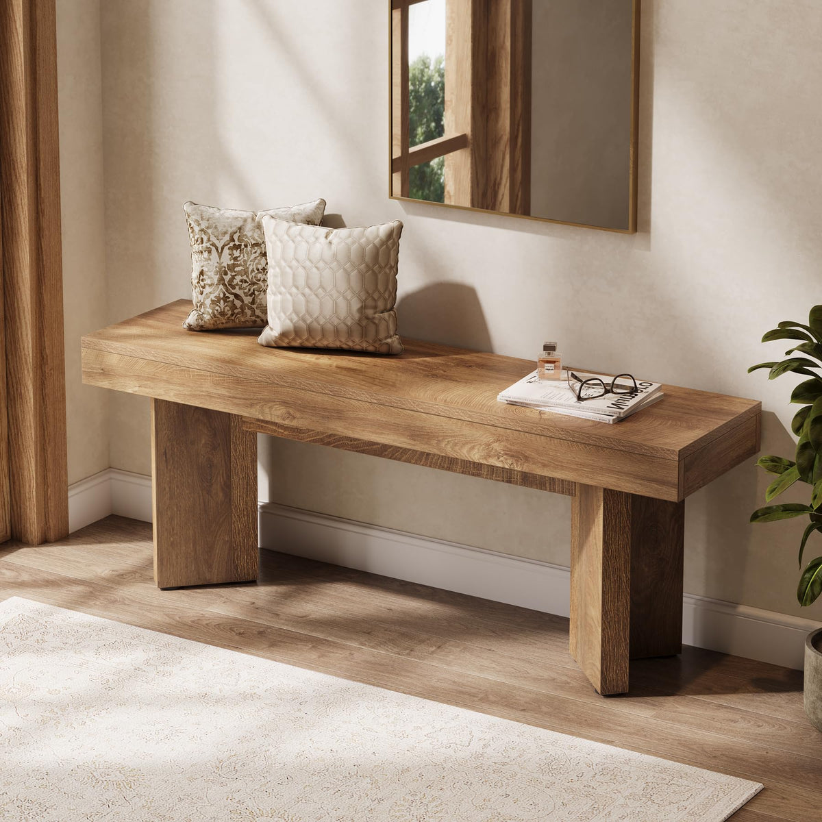 47" Wooden Bench I16749